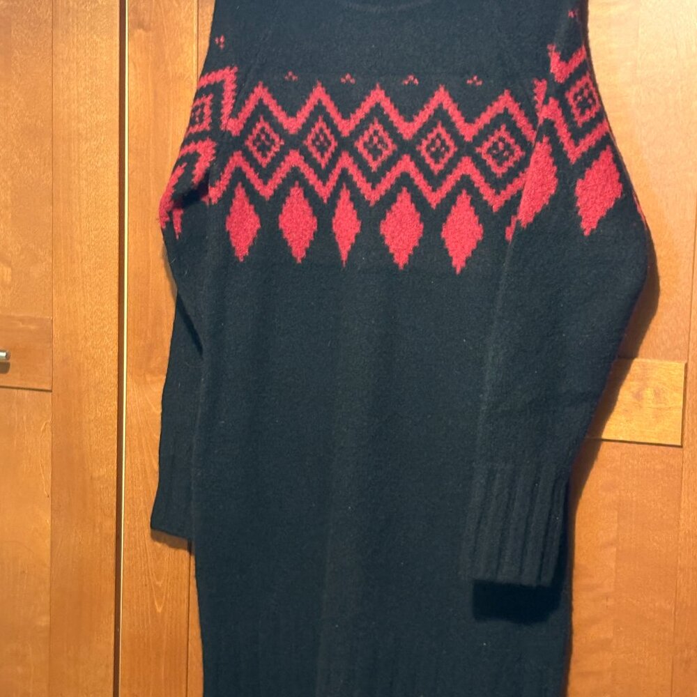 Banana Republic Sweater Dress Sz S Wool Blend Black and Red New $250 - Picture 2 of 6